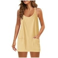 thumbnail image 1 of Babysbule Womens Tops Sets Blouse Women's Fashion V-Neck Sleeveless Pockets Pullover Dress Shorts Suits Fall Saving, 1 of 9