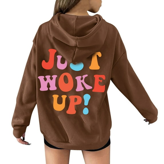 Babysbule Womens Tops Women Fall Winter Colorful Letter Color Block Printing V-Neck Crop Workout Long Sleeve Long Hoodied Tops Pullover Blouse