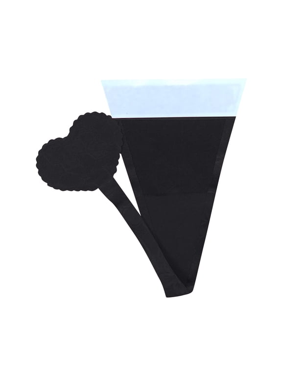 Womens Underwear Women Ribbon Mesh Thong Pants Transparent Invisible Heart Shaped Panty