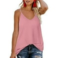 thumbnail image 1 of Babysbule Womens V-Neck Sleeveless Adjustable Strap Camisole Summer Solid Color Tank Tops for Women, 1 of 9