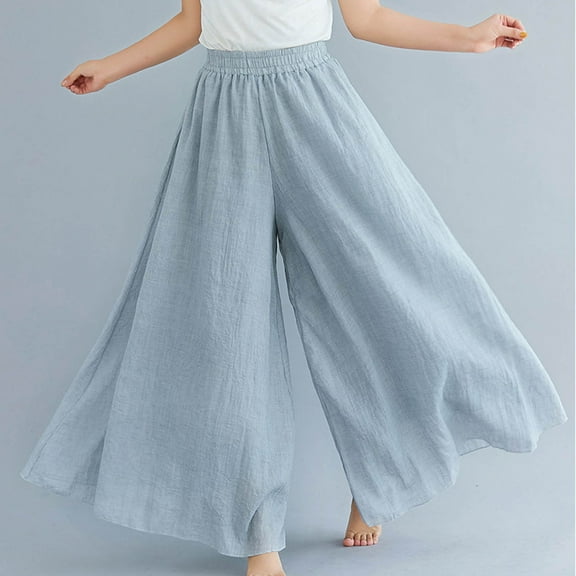 Babysbule Womens Wide Leg Dancing Pants Fashion Women's Summer Casual Loose Elastic Waist Comfy Trousers Pants