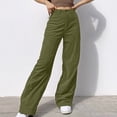 thumbnail image 1 of Babysbule Womens Wide Leg Jeans Women Straight Pockets Corduroy Mid Waist Straight Corduroy Leg Pants Trousers, 1 of 8