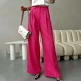 thumbnail image 1 of Babysbule Womens Wide Leg Pants Women's Spring And Solid Color Versatile Straight Tube High Waisted Commuting Suit Pants, 1 of 9