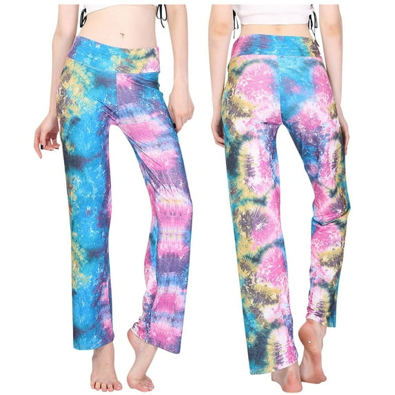Babysbule Womens Yoga Pants Women's Tie-dye High Waist Stretch Strethcy Fitness Leggings Yoga Pants