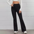 thumbnail image 1 of Babysbule Womens Yoga Pants Women's Casual Slim High Elastic Waist Solid Color Sports Yoga Flare Pants, 1 of 9