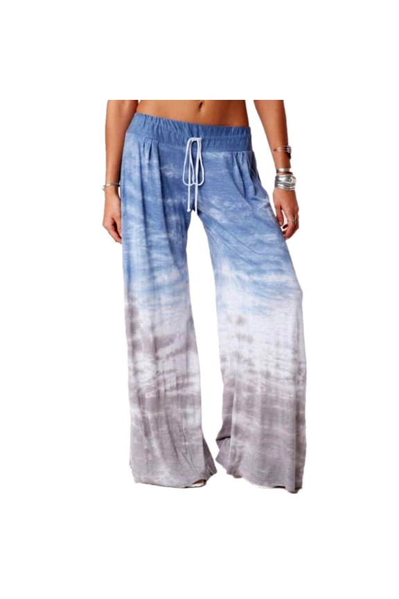 Yoga Pants for Women Plus Size Women Casual Loose Gradient Tie-dye Printed Yoga Sport Long Pnats Wide Leg Pants