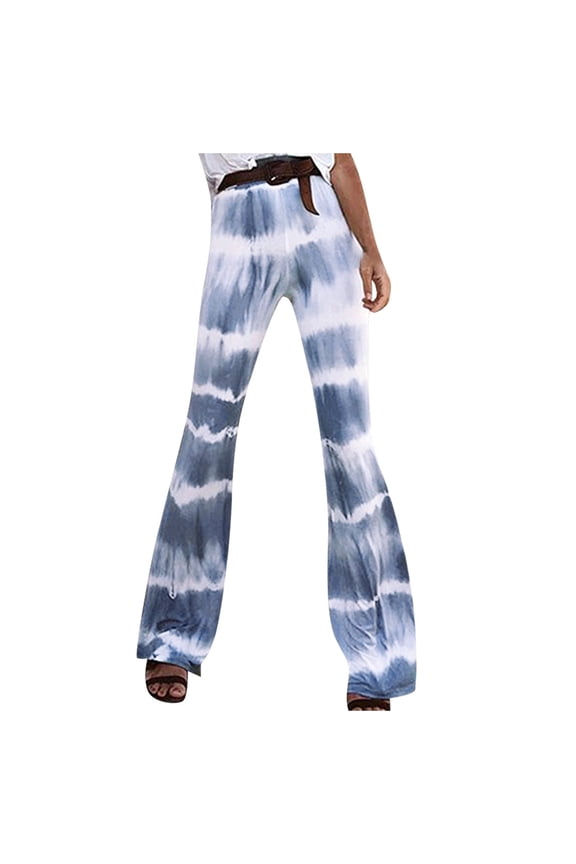 Yoga Pants for Women Plus Size Women's Fashion Casual Print Flare Stripe Camping Pants