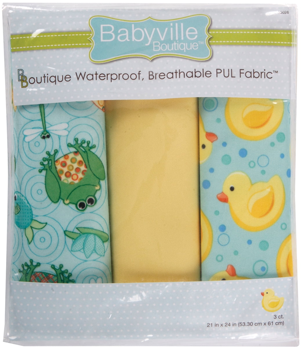 Babyville PUL Waterproof Diaper Fabric 21X24 Cuts 3/PkPlayful Pond & Ducks,PK1