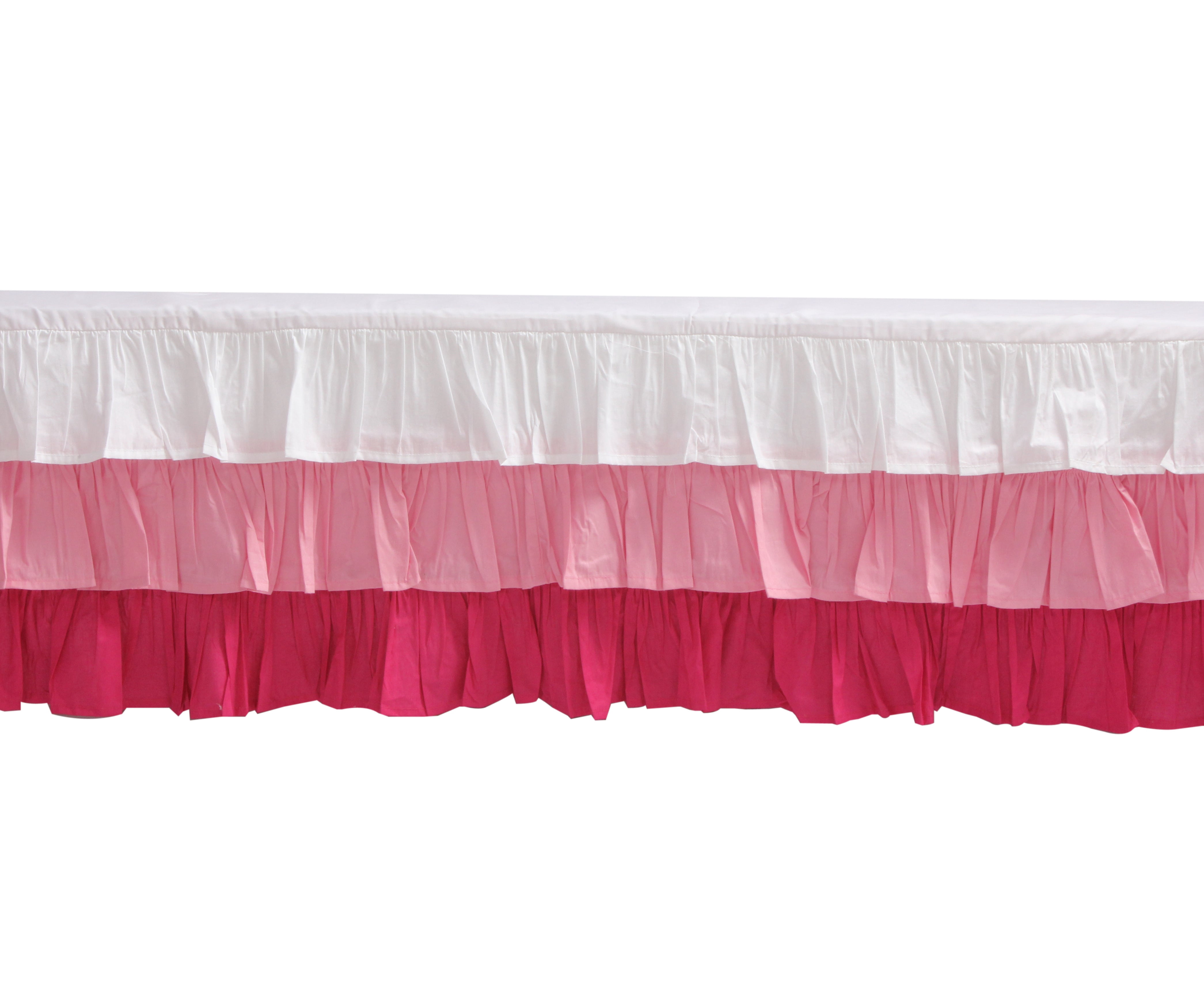 Bacati - 3 Layers Ruffled Crib or Toddler Bed Skirt or Dust Ruffle