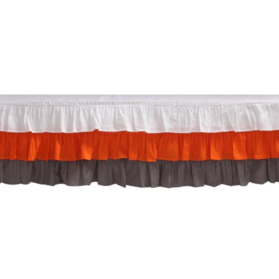 Bacati - 3 Layers Ruffled Crib or Toddler Bed Skirt or Dust Ruffle
