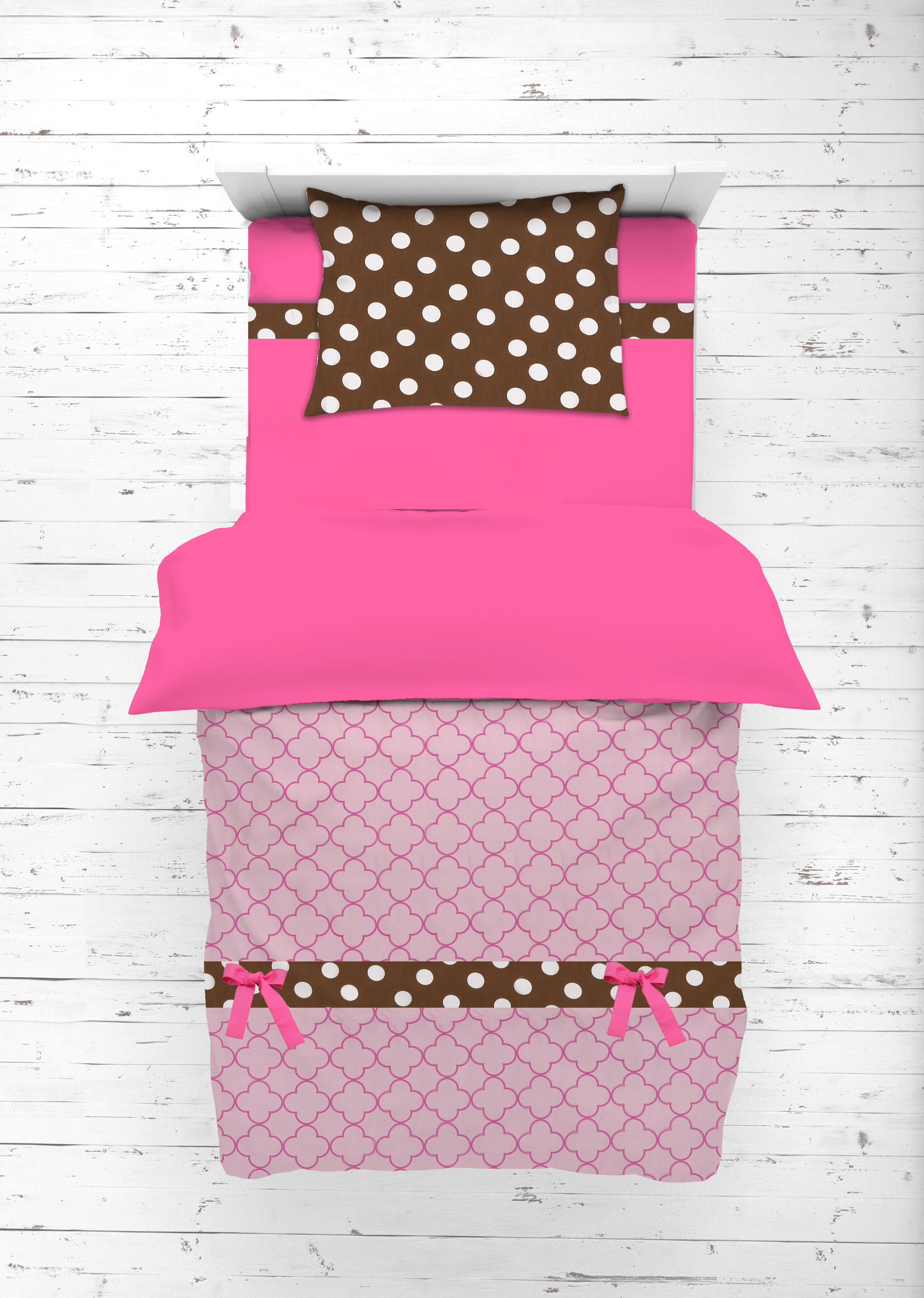 Bacati 4-Pc Toddler Bedding Set Butterflies Pink/Choc, 4.0 PIECE(S) - image 1 of 4