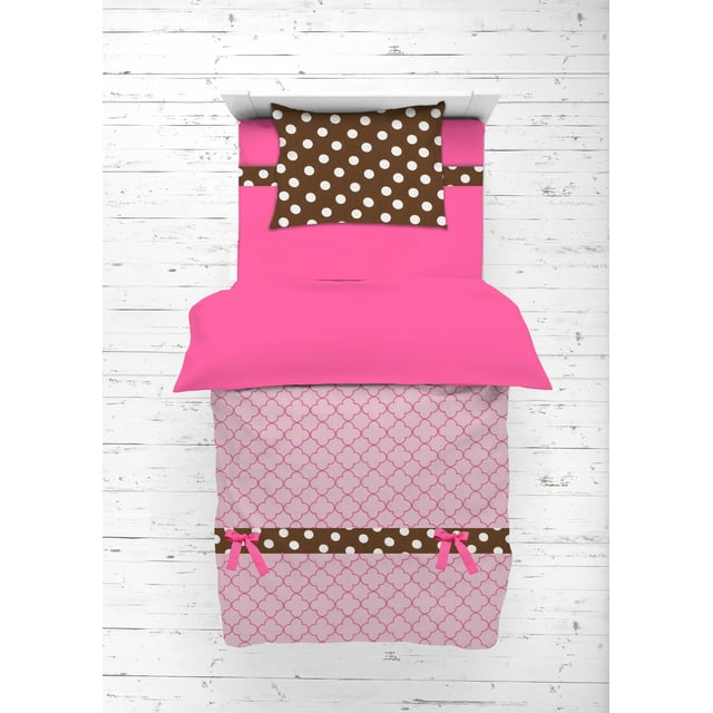 Bacati 4-Pc Toddler Bedding Set Butterflies Pink/Choc, 4.0 PIECE(S)