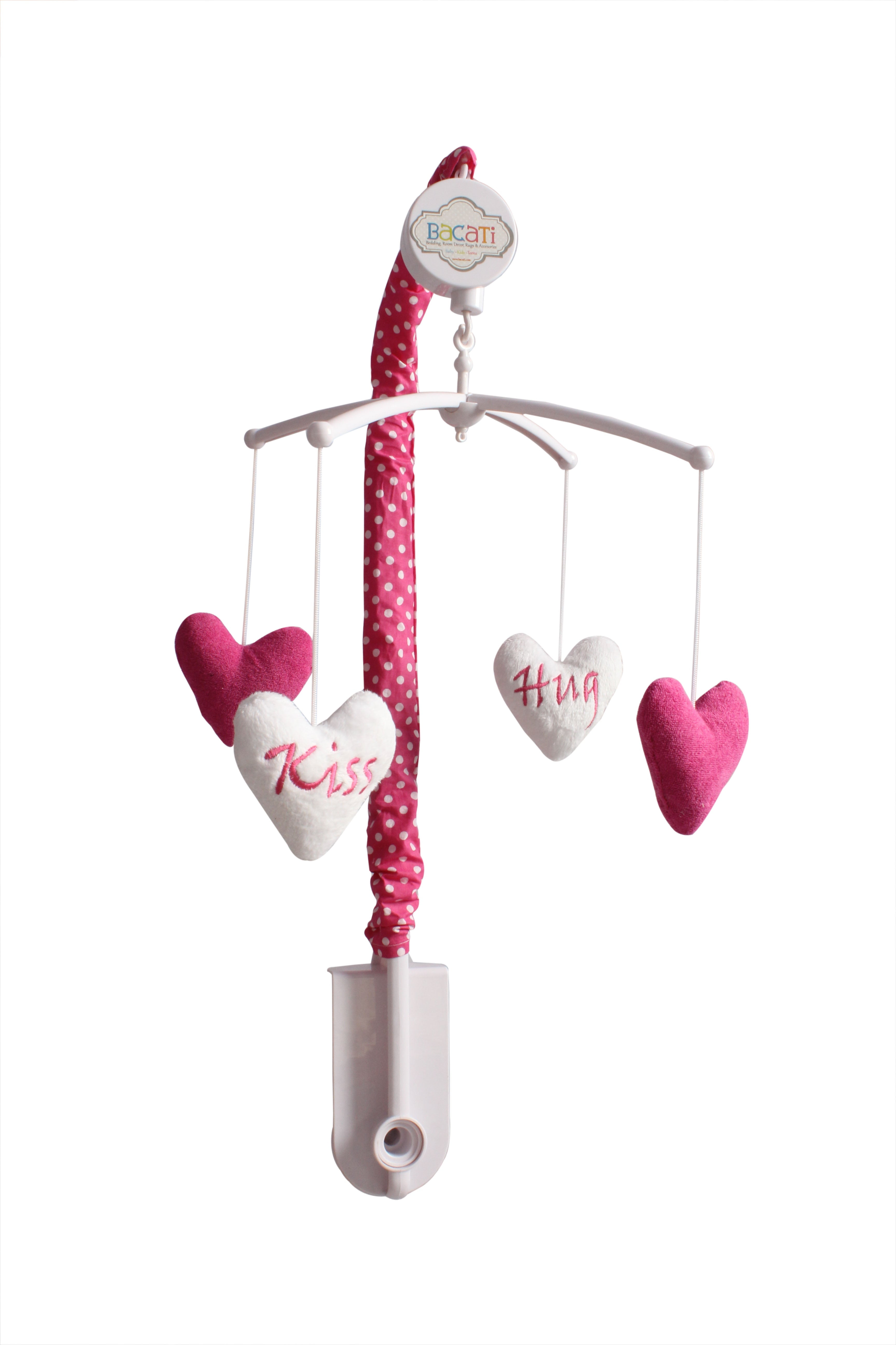Bacati - Aztec Love Black/Fuchsia Musical Baby Crib Mobile