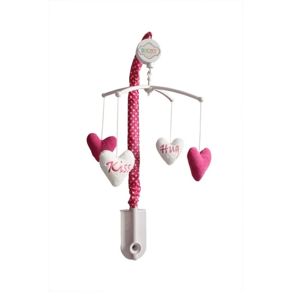 Bacati - Aztec Love Black/Fuchsia Musical Baby Crib Mobile