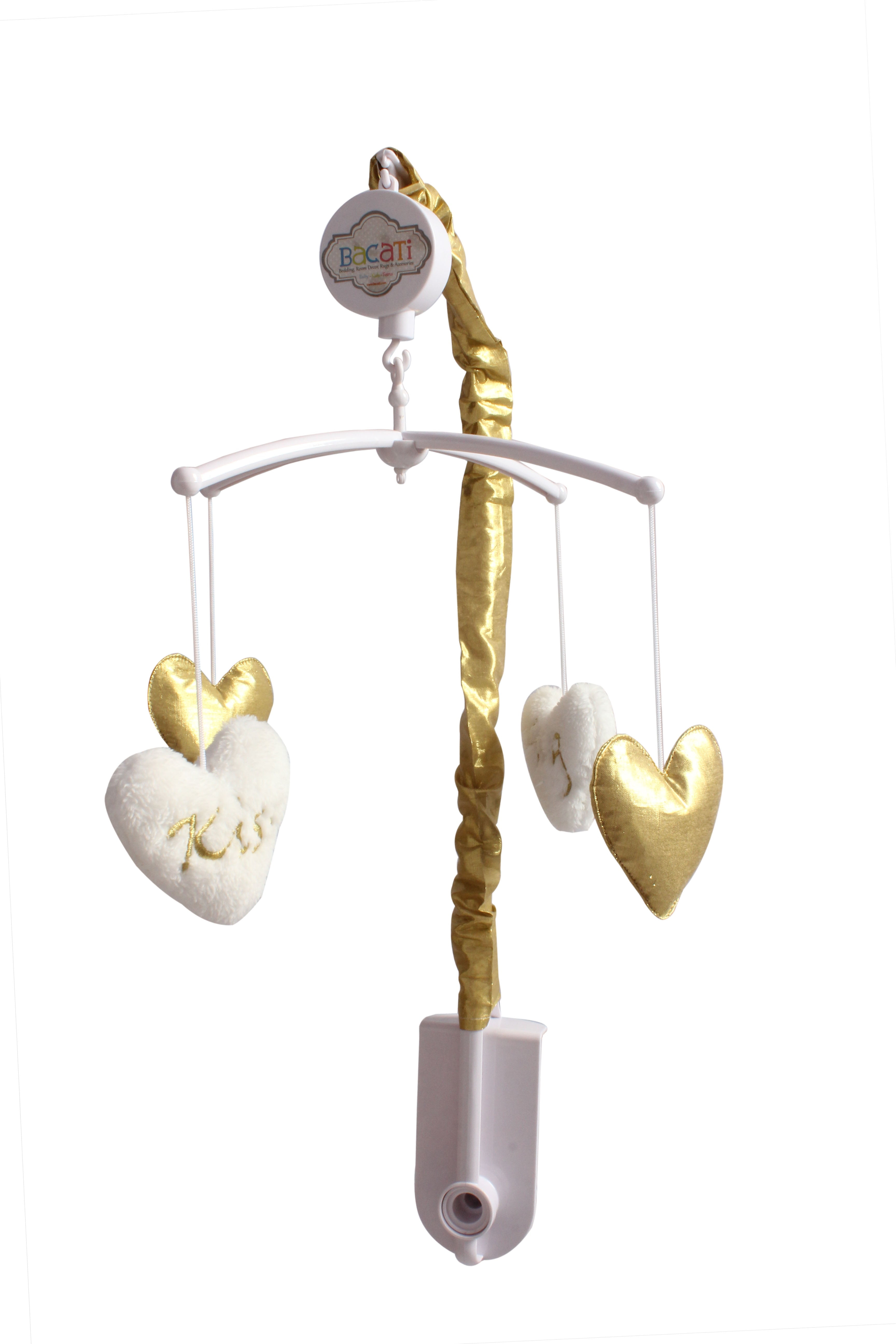 Bacati - Aztec Love Black/Gold Musical Baby Crib Mobile
