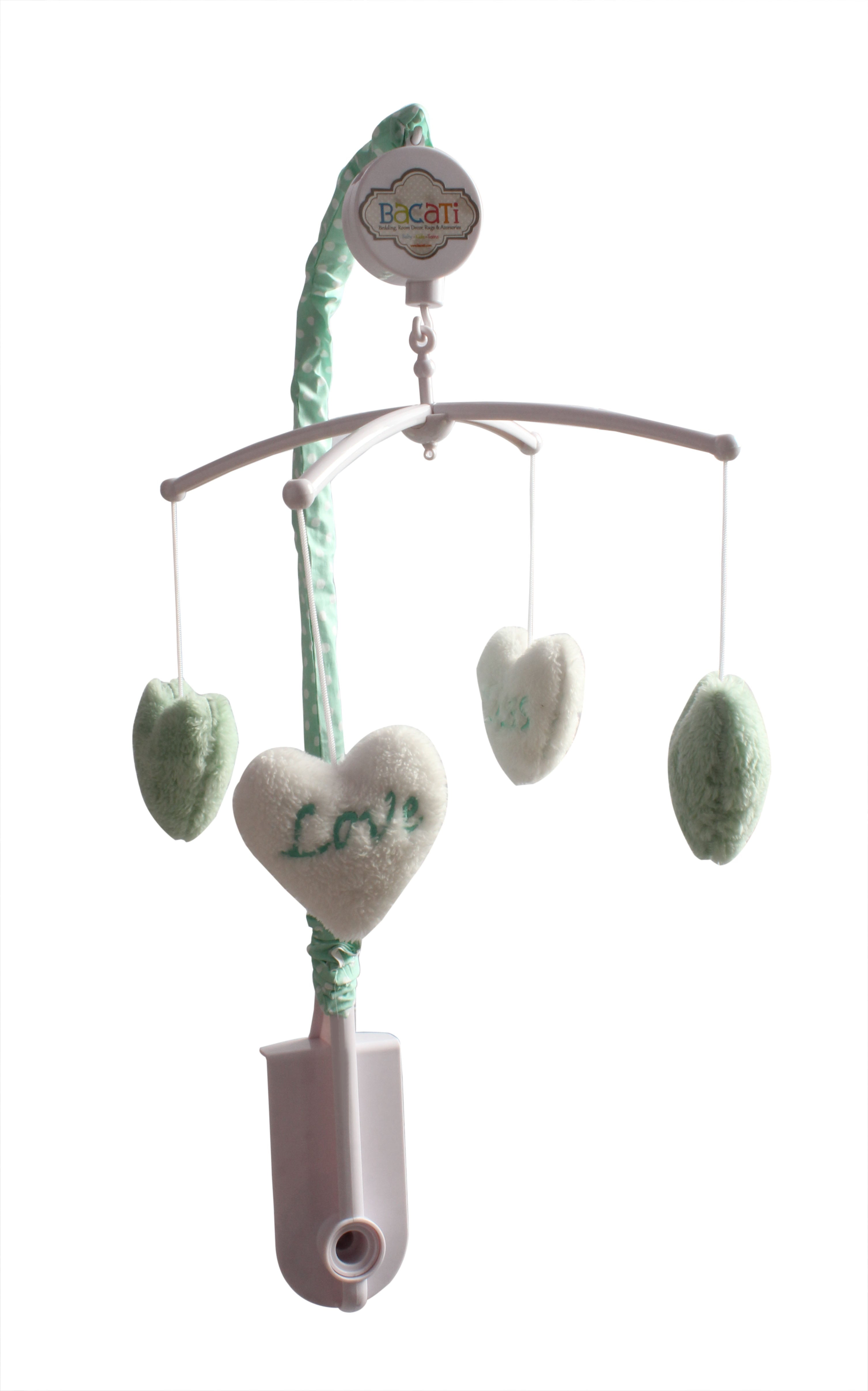 Bacati - Aztec Love Grey/Mint Musical Baby Crib Mobile