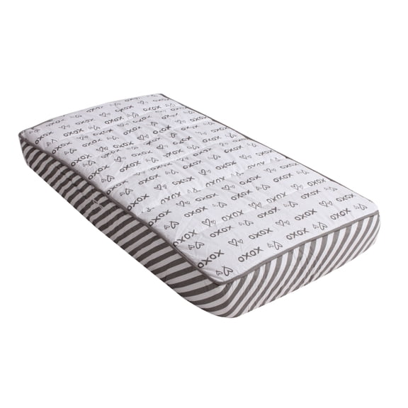 Bacati - Aztec Love Grey Neutral Quilted Changing Pad Cover