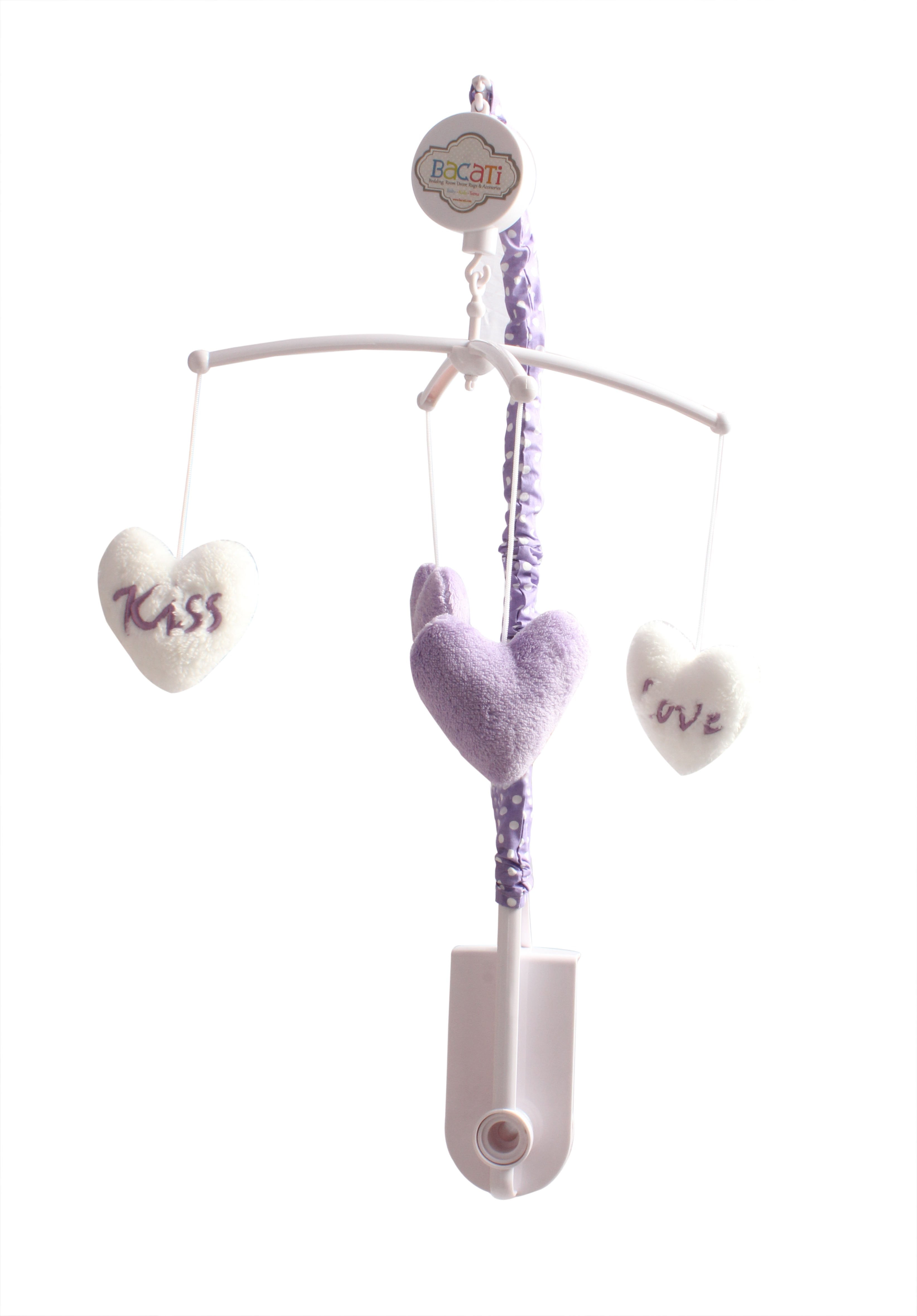 Bacati - Aztec Love Grey/Purple Musical Baby Crib Mobile
