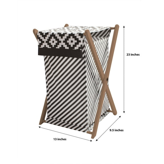 Bacati - Aztec Love Neutral Nursery Kids Storage Items, Black