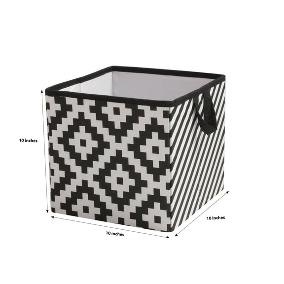 Bacati - Aztec Love Neutral Nursery Kids Storage Items, Black