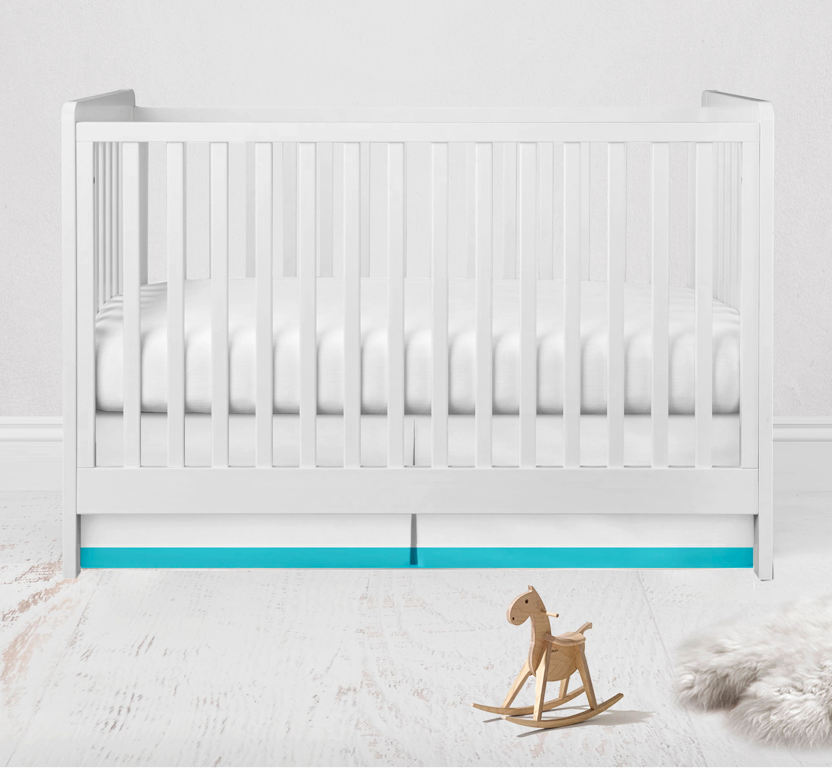 Bacati - Band at the Bottom Tailored Crib or Toddler Bed Skirt or Dust Ruffle