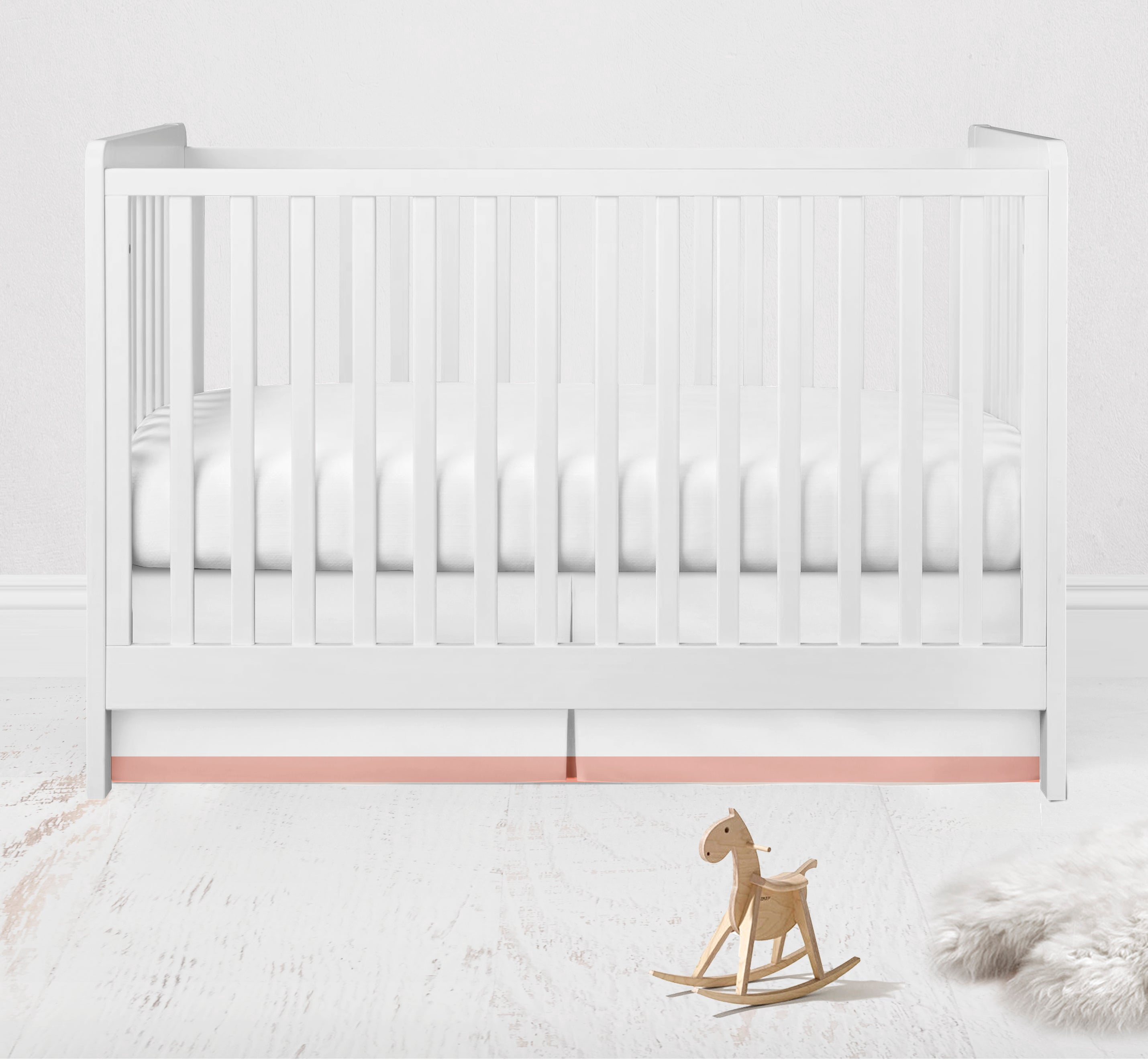 Bacati - Band at the Bottom Tailored Crib or Toddler Bed Skirt or Dust Ruffle