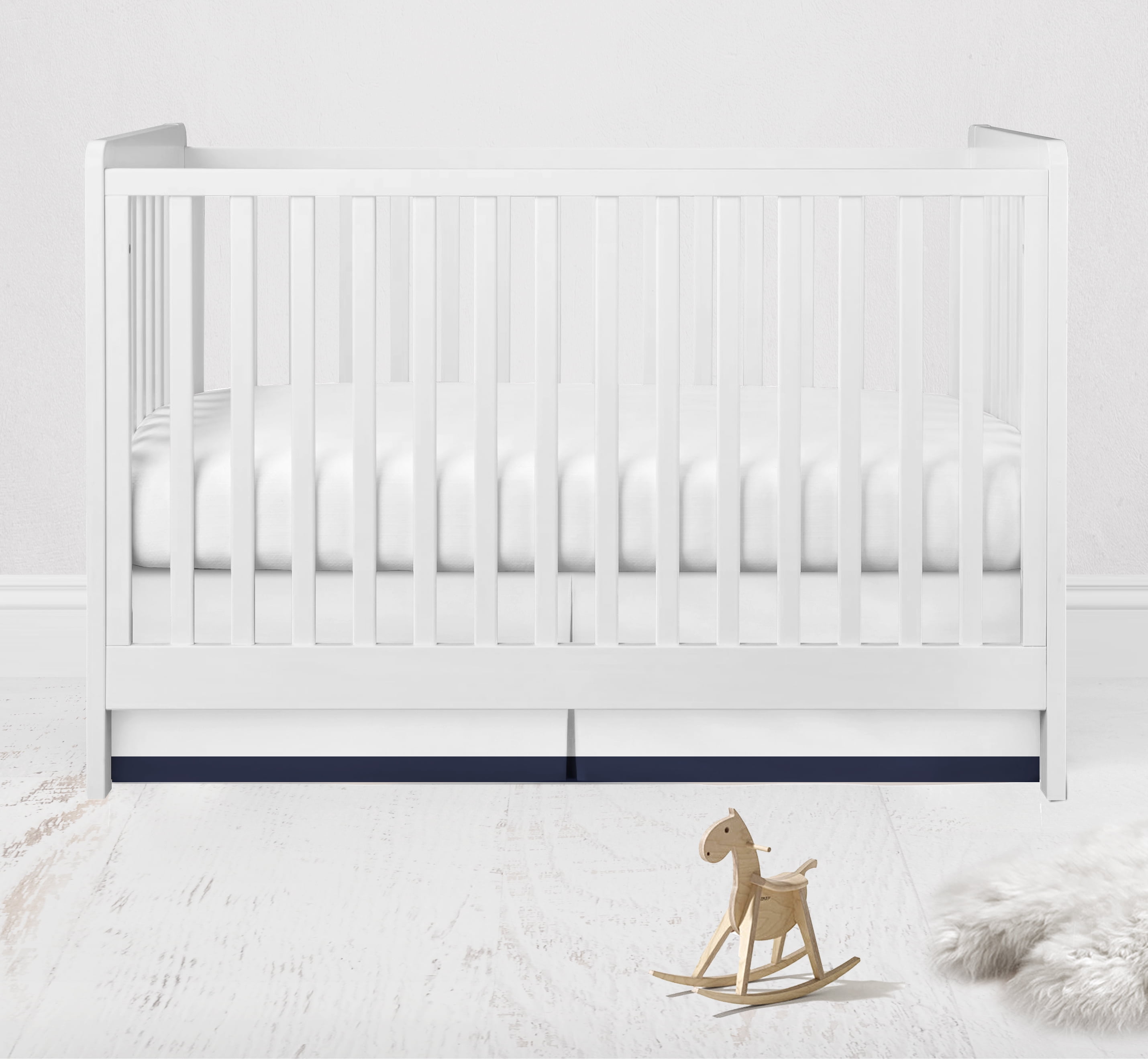 Bacati - Band at the Bottom Tailored Crib or Toddler Bed Skirt or Dust Ruffle