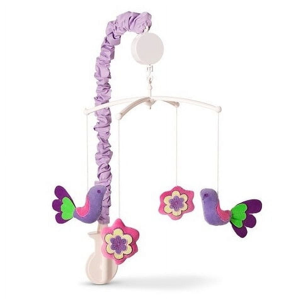 Bacati - Botanical Purple Musical Baby Crib Mobile