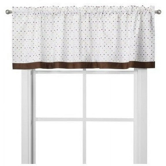 Bacati Brown and White Baby & Me Nursery Window Valance