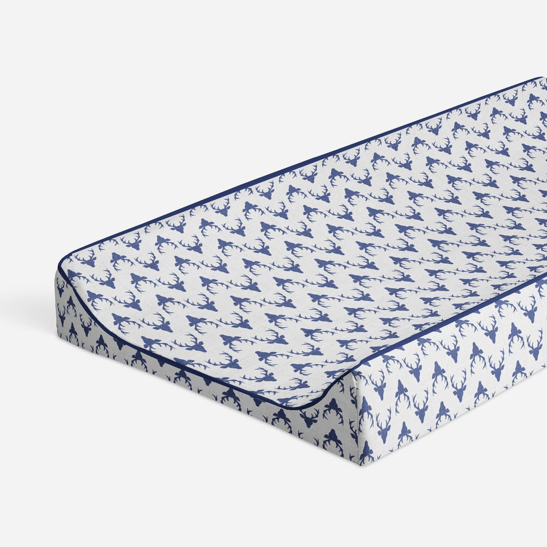 Bacati - Bucks Navy Quilted Muslin Changing Pad Cover