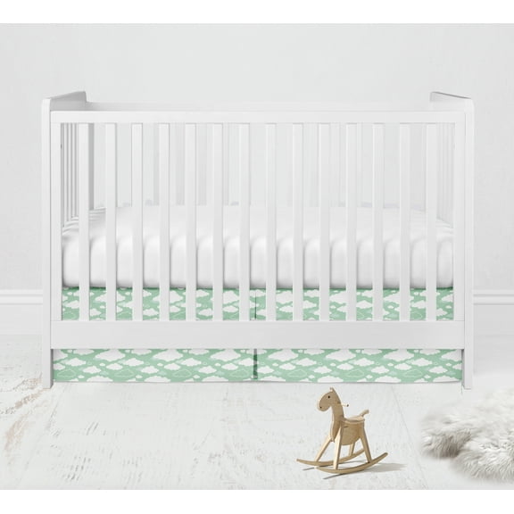 Bacati - Clouds in the City Mint/Grey Crib/Toddler Bed Skirt