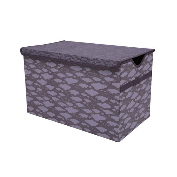 Bacati - Clouds in the City Neutral Nursery Kids Storage Items, White/Grey