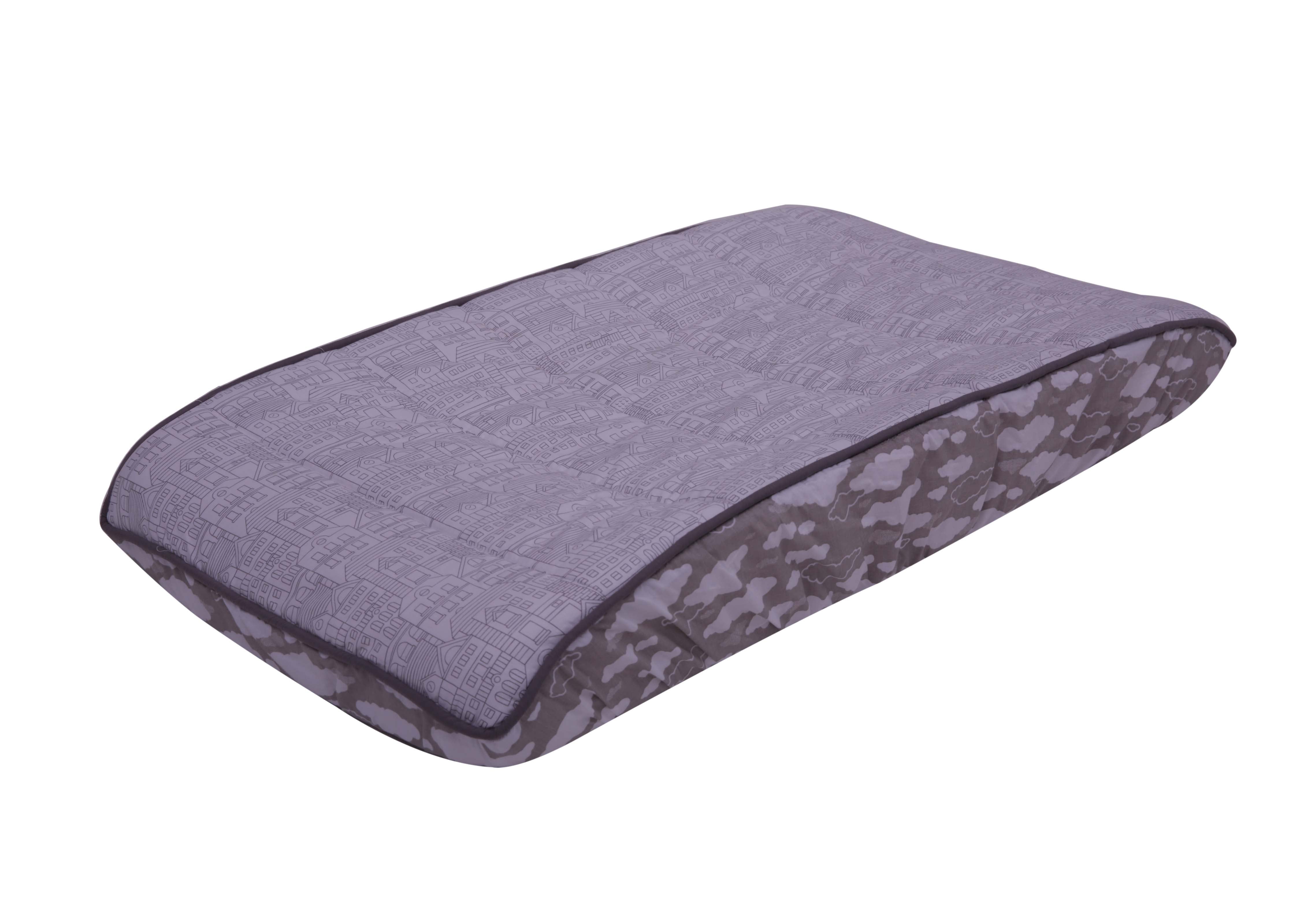 Bacati - Clouds in the City White/Grey White Cityscape Quilted Changing Pad Cover