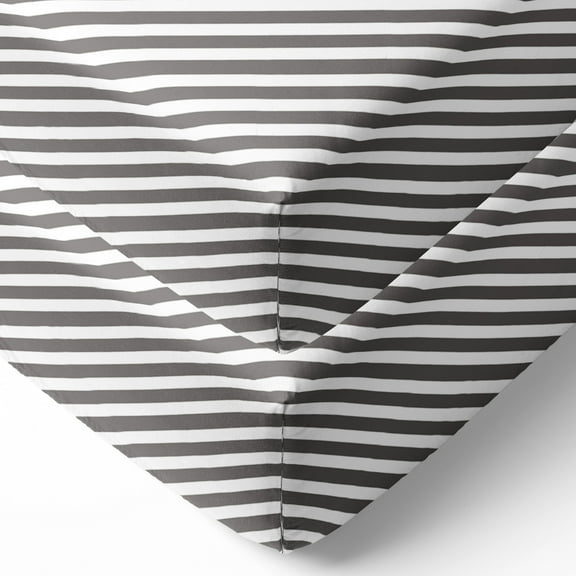 Bacati - Crib or Toddler Bed Fitted Sheet, Aztec Love Grey