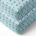 thumbnail image 1 of Bacati - Crib or Toddler Bed Fitted Sheet, Paisley Isabella Purple/Aqua/Lilac, 1 of 25