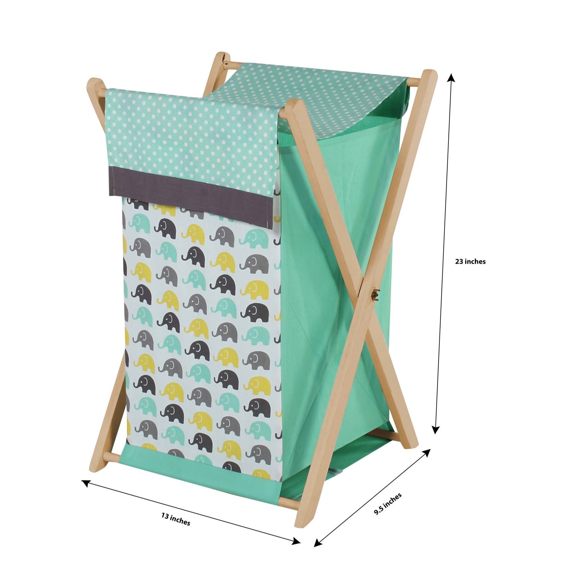 Bacati - Elephants Nursery Storage Items, Mint/Yellow/Grey