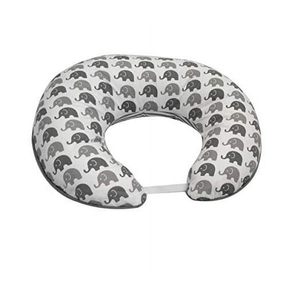 Bacati Elephants Unisex Nursing Pillow Cover Made with 100 Percent Cotton and Polyfilled Insert, Grey