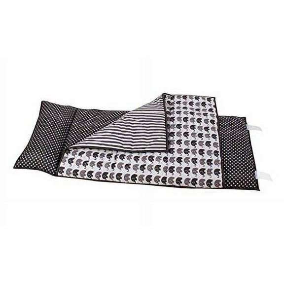 Bacati Elephants Unisex Toddler Nap Mat 100 Percent Cotton with Polyester Filling Perfect Daycare and Sleepovers at Grand Parent, Grey