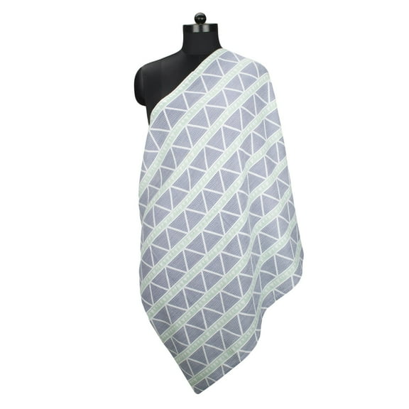 Bacati - Emma Large Triangles Mint/Navy Blue Muslin Nursing Scarf