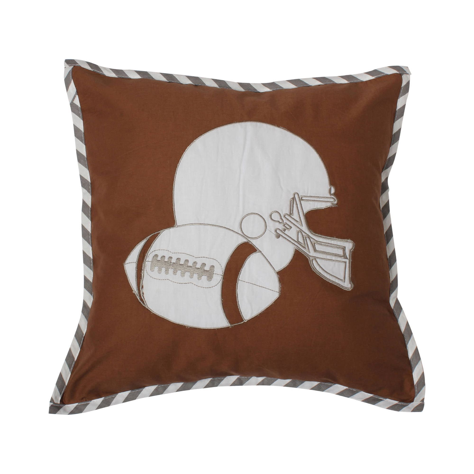 Bacati Football Brown/Grey Muslin Decor Pillow 12 x 16 inches