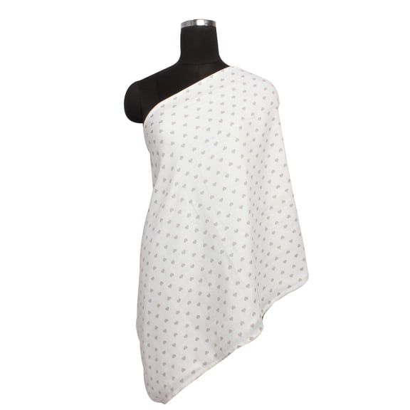 Bacati - Hearts Grey Muslin Nursing Scarf