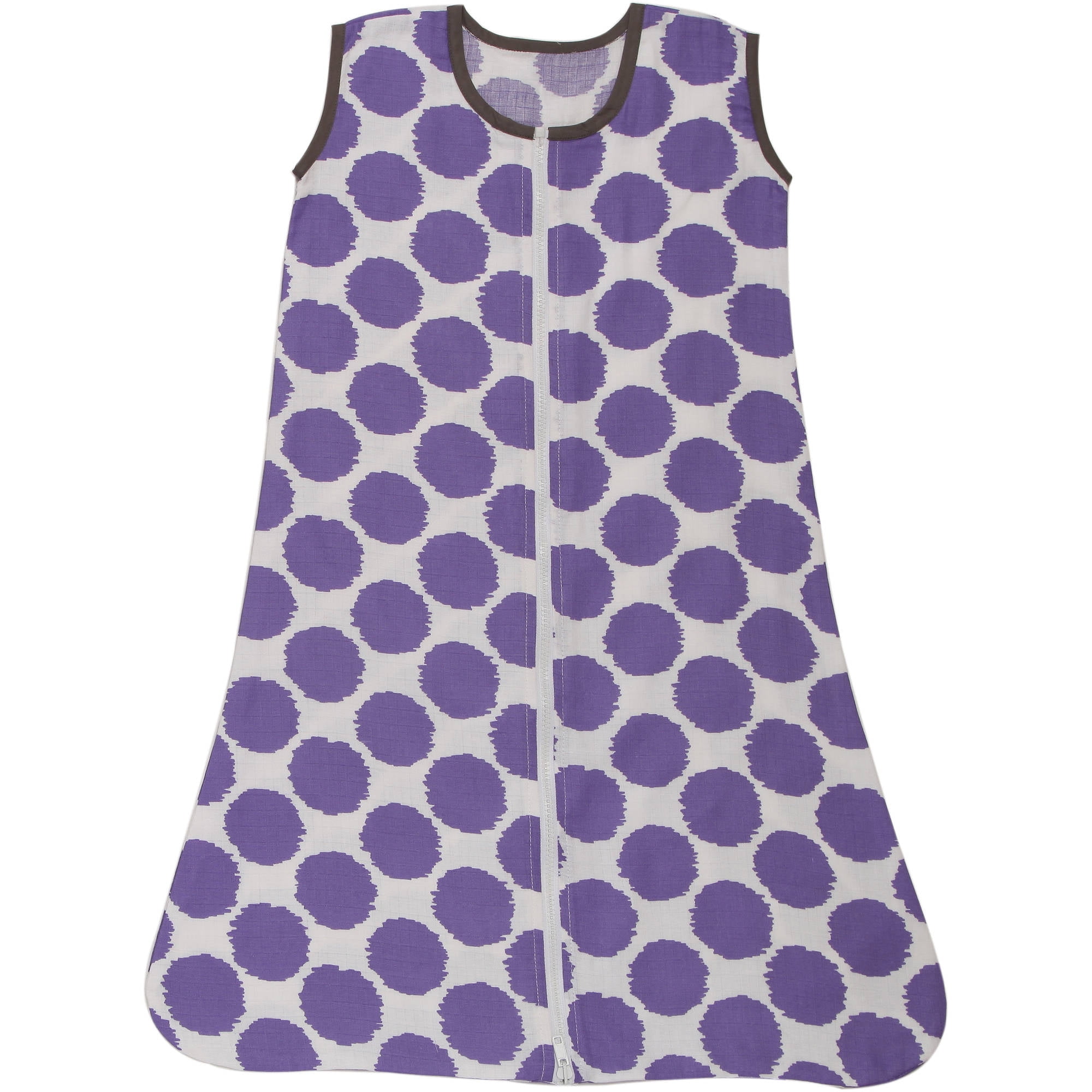 Bacati Ikat Dots 100 Cotton breathable Muslin Sleep Sack, Lilac