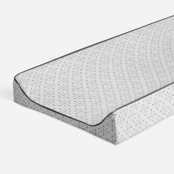 Bacati - Love Arrows Gray Quilted Muslin Changing Pad Cover