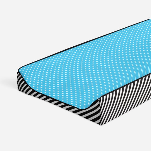 Bacati - Love Aztec Black/Aqua Neutral Quilted Changing Pad Cover