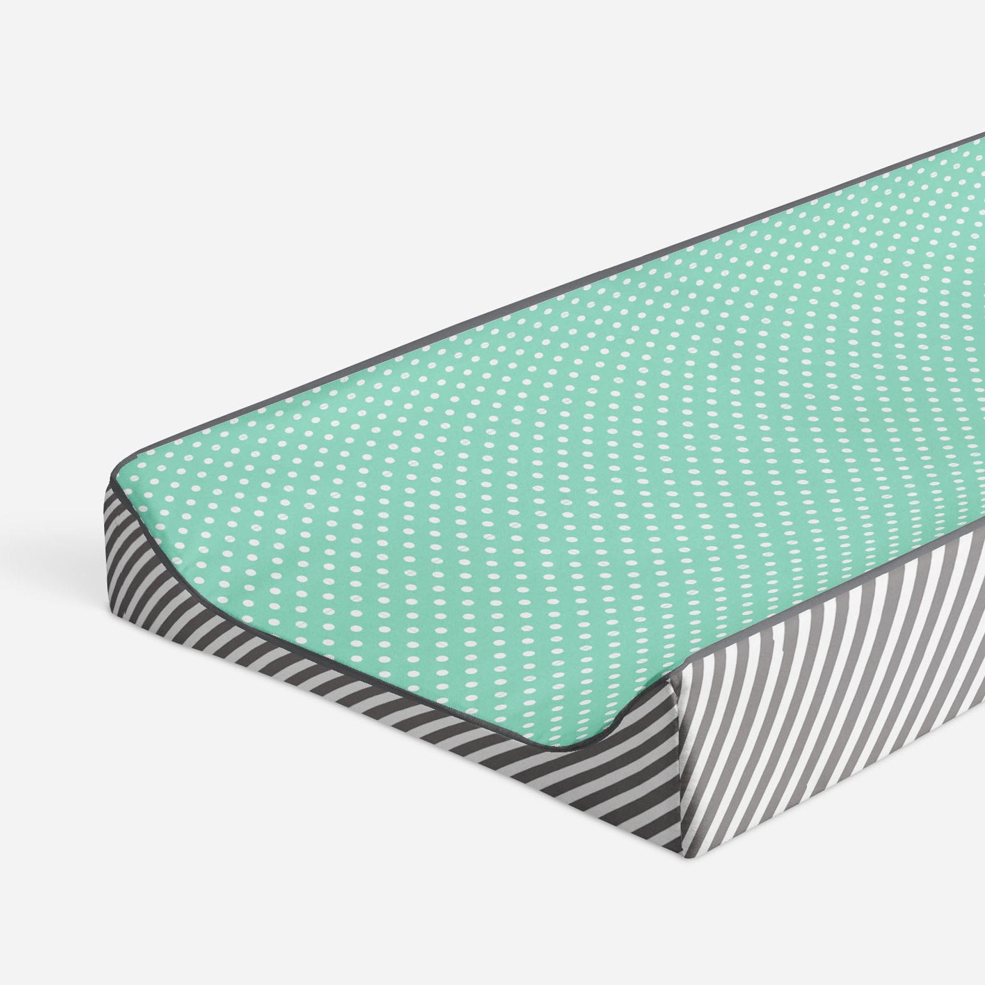 Bacati - Love Aztec Grey/Mint Neutral Quilted Changing Pad Cover