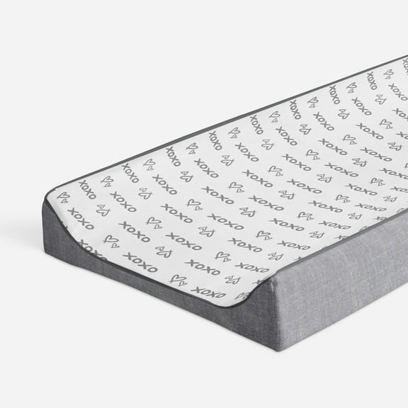 Bacati - Love Aztec Grey/Silver Neutral Quilted Changing Pad Cover