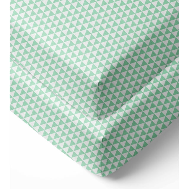Bacati Emma Aztec Triangles 4-Piece Cotton Muslin Swaddling Blanket Set, Mint (45 X 45 Inches)