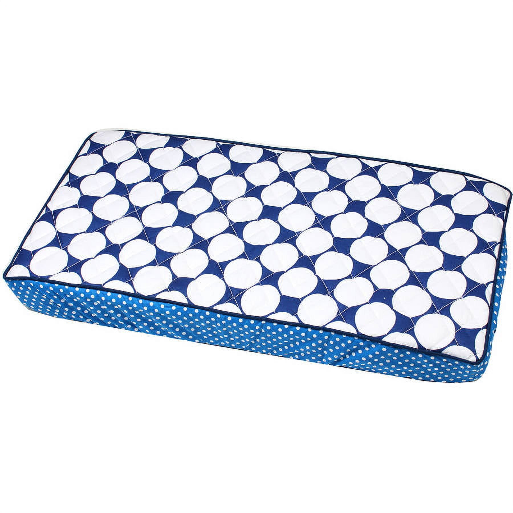 Bacati - Mix N Match Chevron/Dots Navy/Green Boys Quilted Changing Pad Cover