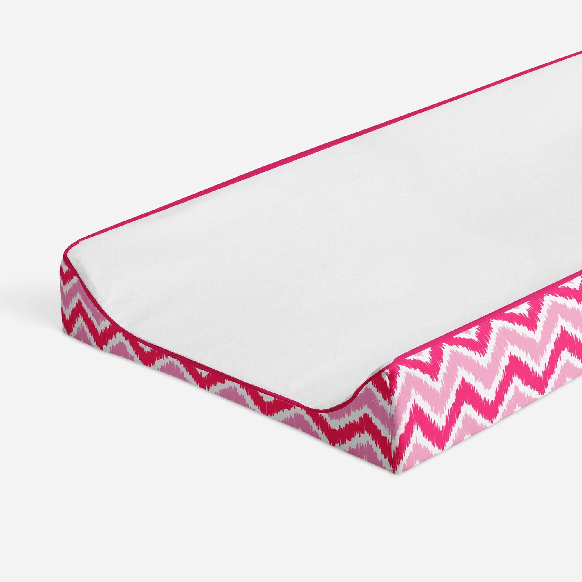 Bacati - Mix N Match Chevron/Dots Pink Girls Quilted Changing Pad Cover