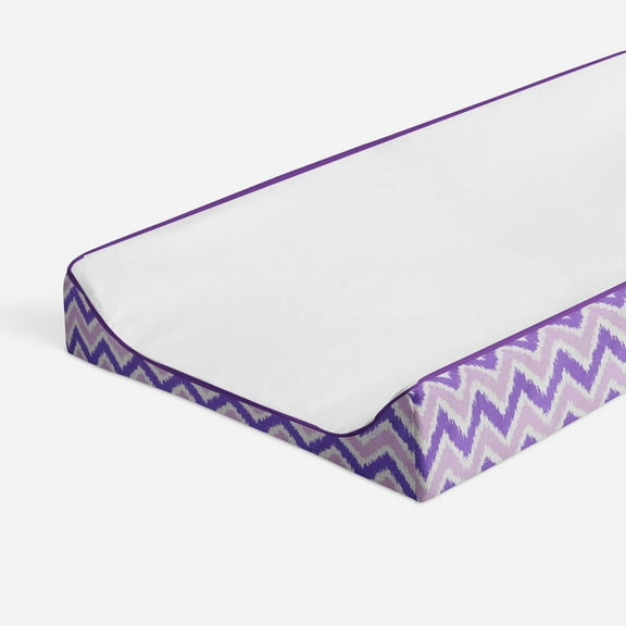 Bacati - Mix N Match Chevron/Dots Purple Girls Quilted Changing Pad Cover